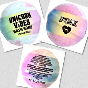 NWT Pack of 2 Victorias Secret PINK Sealed Unicorn Vibes Vanilla Sugar Bath Bomb